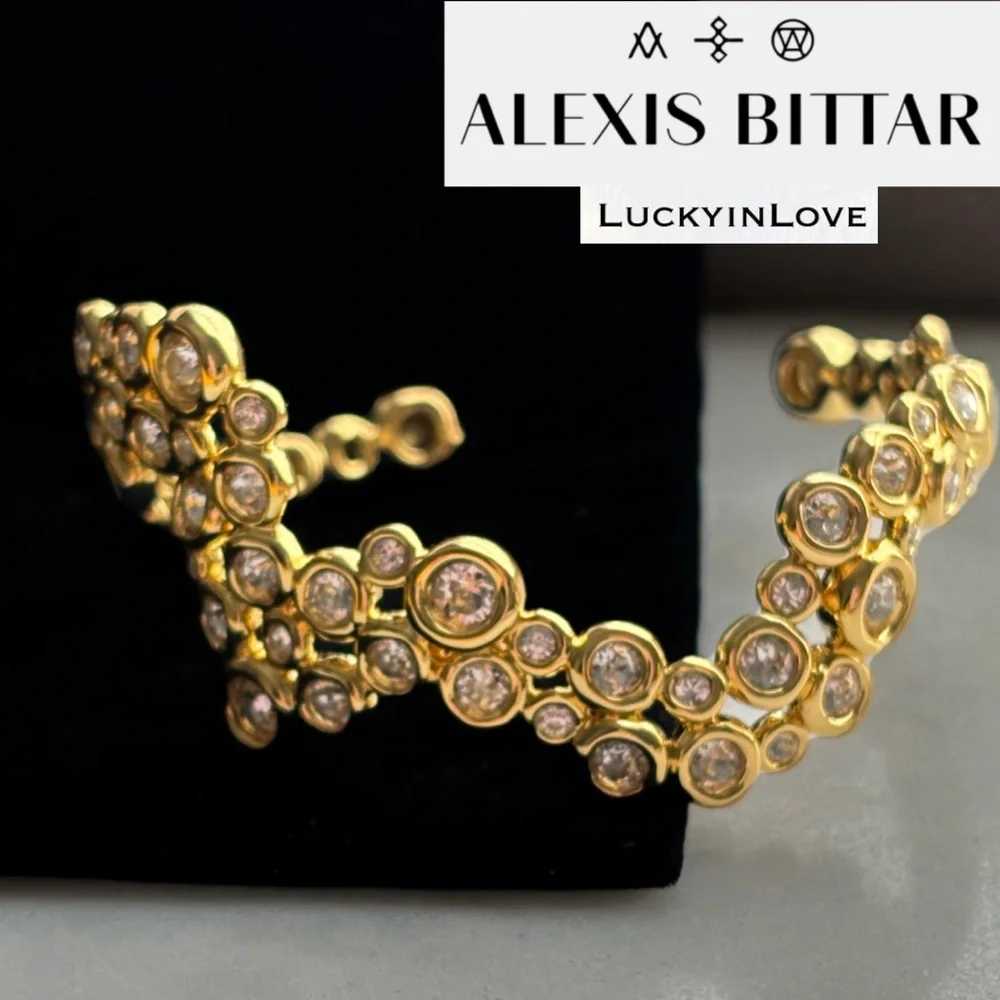 ALEXIS BITTAR • Asterales Gold Wave Cuff CZ Bracelet